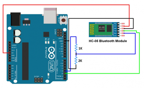 connection of arduino and bluetooth module
